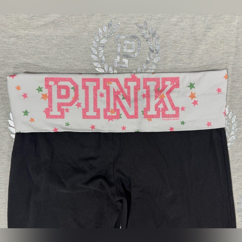 VS PINK VINTAGE FOLDOVER FLARE YOGA LEGGINGS NWOT